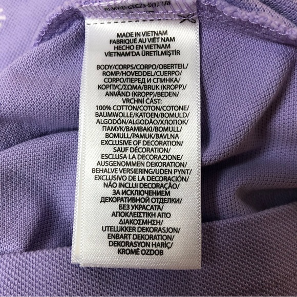 Ralph Lauren Polo purple polo shirt with all over white ponies size L EUC - Picture 6 of 7